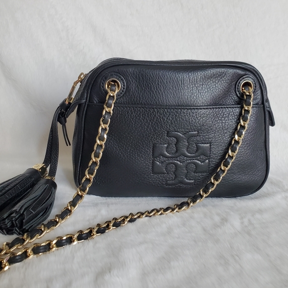 Tory Burch Bags Tory Burch Thea Chain Crossbody Soft Leather Black